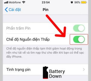 Tăng thời lượng Pin Cho IPhone bằng cách bật chế độ tiết kiệm pin nguồn điện thấp