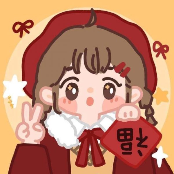 avatar Tết cho con gái cute anime chibi đáng yêu
