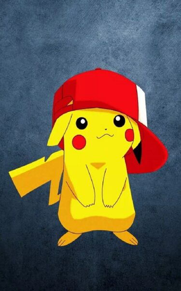 Hình ảnh hoạt hình Pikachu đội mũ dễ thương, cute