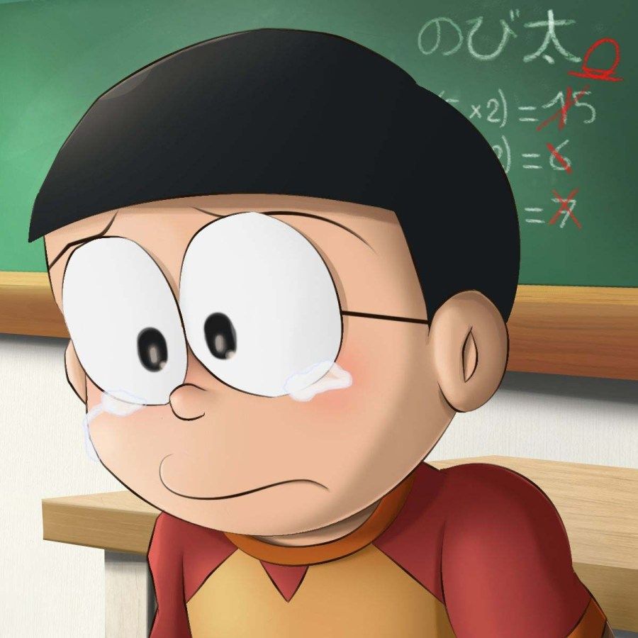 Hình ảnh Nobita buồn dễ thương