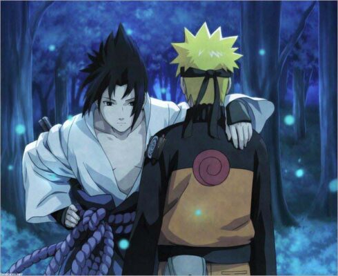 Hình ảnh Sasuke vỗ vai Naruto