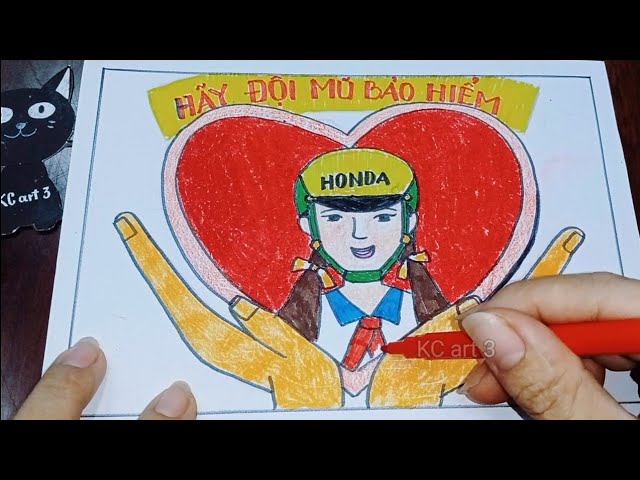Trường tiểu học Tràng An tổng kết hoạt động vẽ tranh cổ động tuyên truyền  đội mũ bảo hiểm cho học 