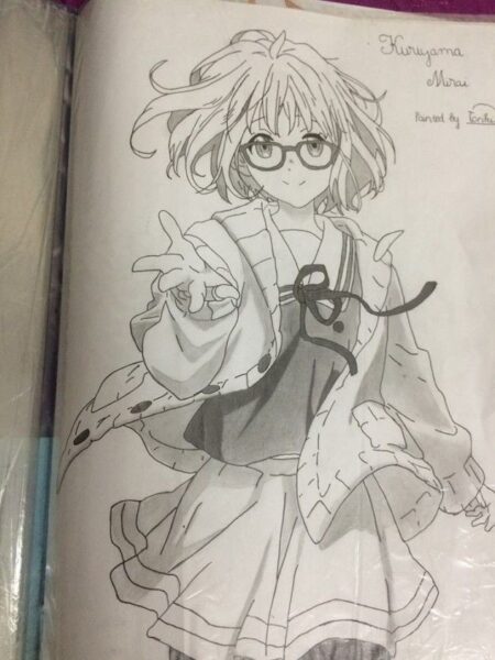 tranh vẽ anime girl xinh xẻo vì thế cây bút chì