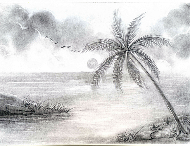 Simple Pencil Sketches Of Scenery Simple Pencil Sketches Of Scenery - Drawing Of Sketch