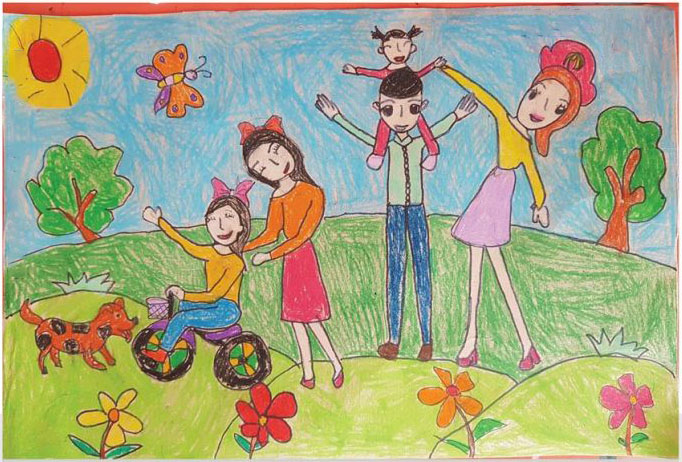Tranh vẽ về đề tài gia đình học sinh lớp 4